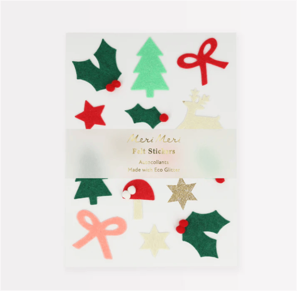 Meri Meri - Felt Christmas Icon Stickers - Yeni Yıl Motifli Çıkartmalar (4Lü)