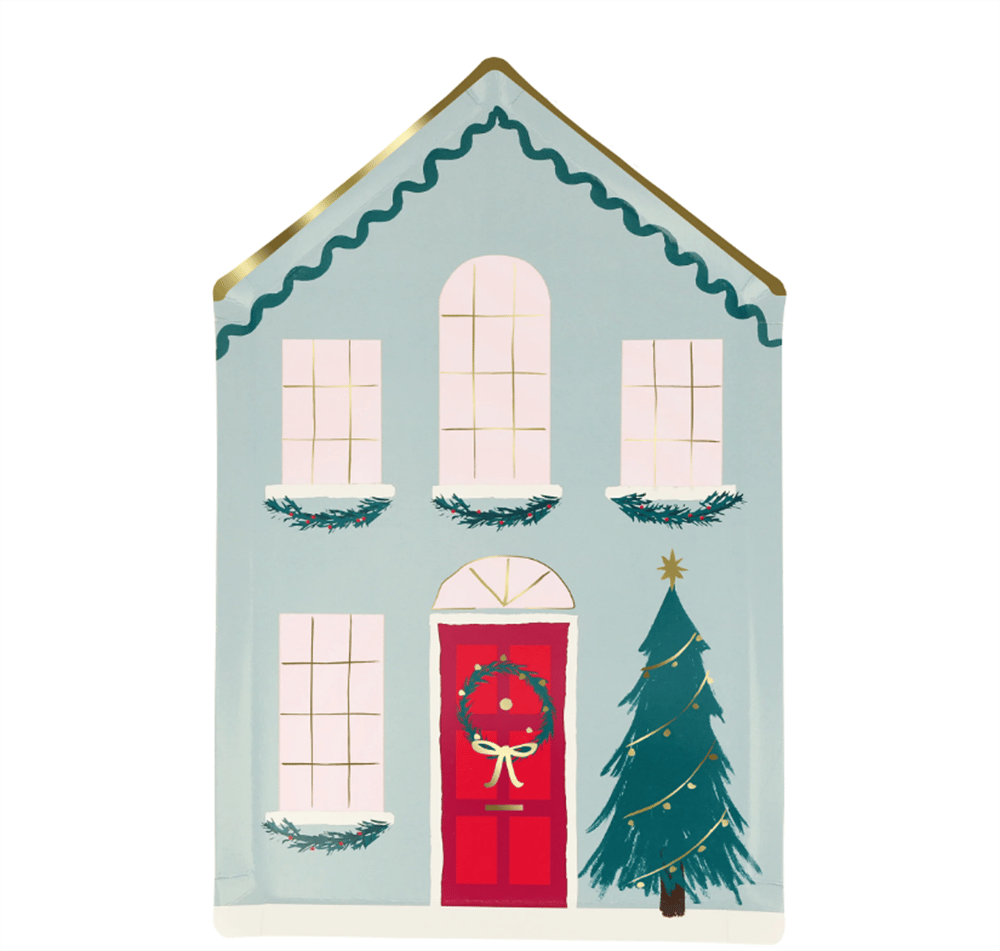 Meri Meri - Festive House Plates - Kutlama Evi Tabak (8Li)
