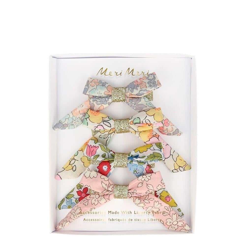 Meri Meri - Floral Bow Hair Clips - Çiçekli Fiyonk Toka