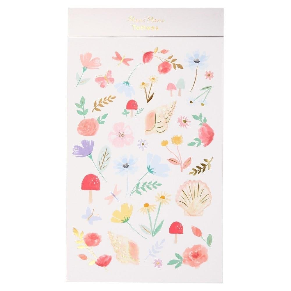 Meri Meri - Floral Tattoos Sheets - Çiçekli Geçici Dövmeler