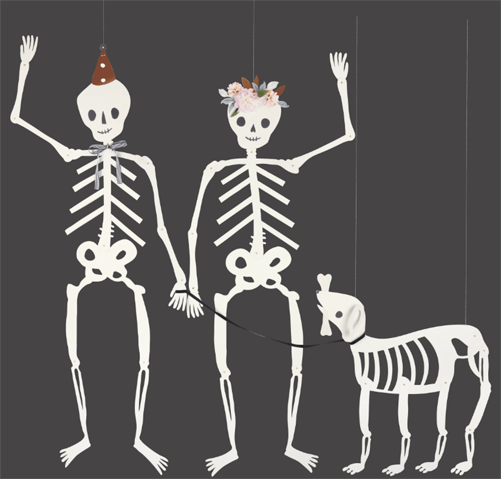 Meri Meri - Giant Jointed Skeletons - Dev İskelet Dekorlar (3Lü)
