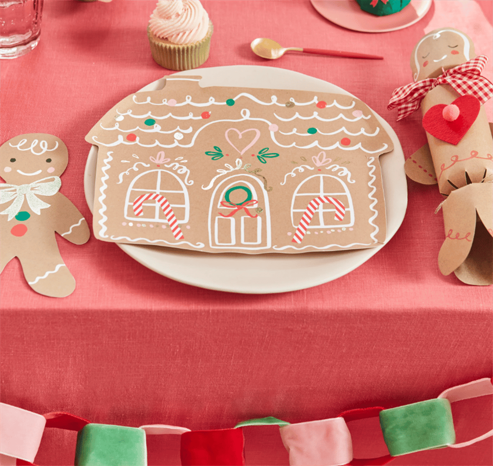 Meri Meri - Gingerbread House Plates - Zencefilli Kurabiye Tabak (8Li)