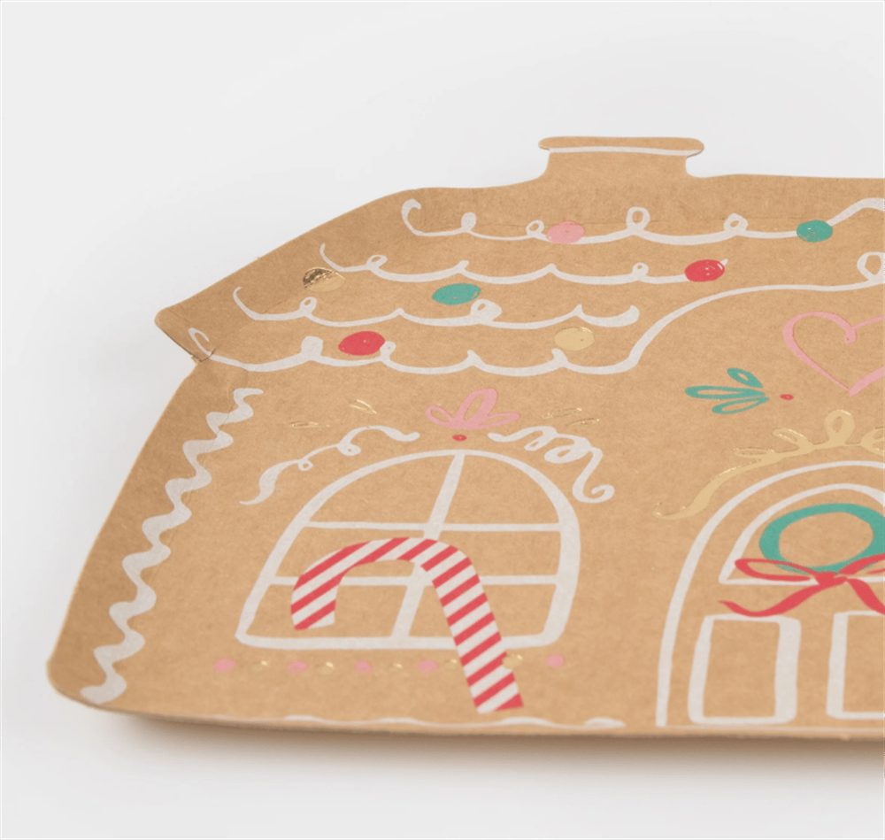 Meri Meri - Gingerbread House Plates - Zencefilli Kurabiye Tabak (8Li)