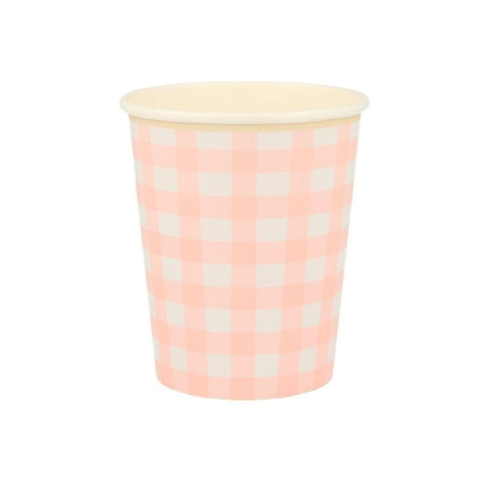 Meri Meri - Gingham Cups - Damalı Bardaklar - 12Li