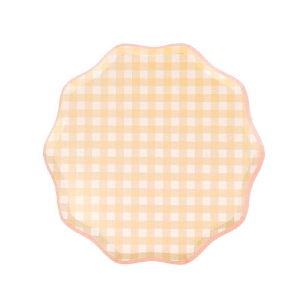Meri Meri - Gingham Plates - Damalı Tabaklar - S - 12Li