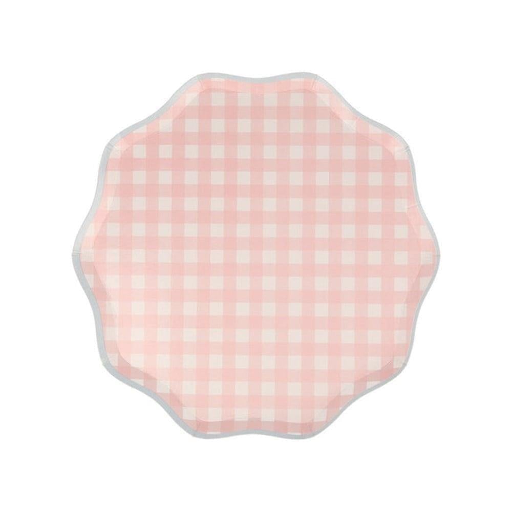 Meri Meri - Gingham Plates - Damalı Tabaklar - S - 12Li