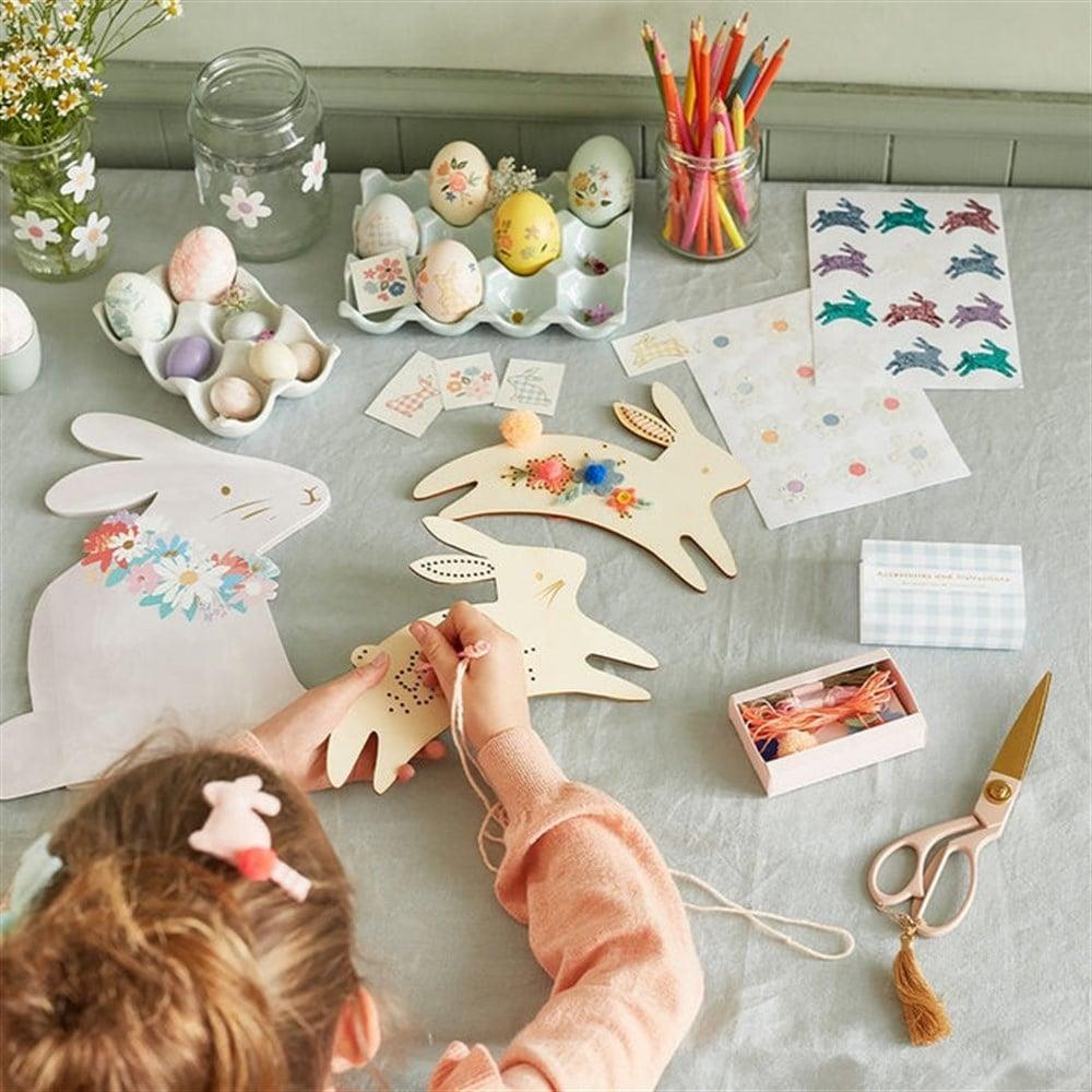 Meri Meri - Glitter Bunny Stickers - Simli Tavşan Çıkartmalar