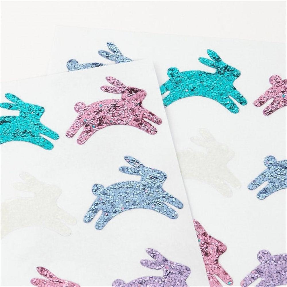Meri Meri - Glitter Bunny Stickers - Simli Tavşan Çıkartmalar