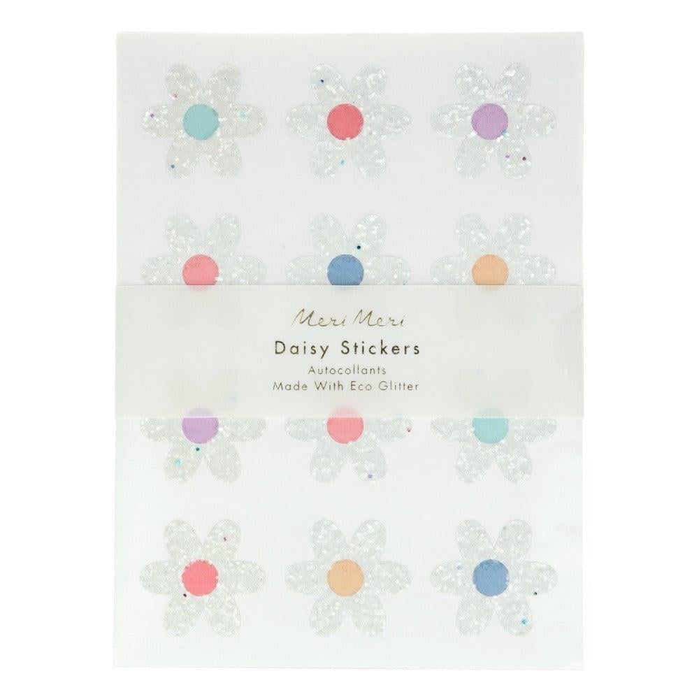 Meri Meri - Glitter Daisy Stickers - Simli Papatya Çıkartmalar - 8 Sayfa