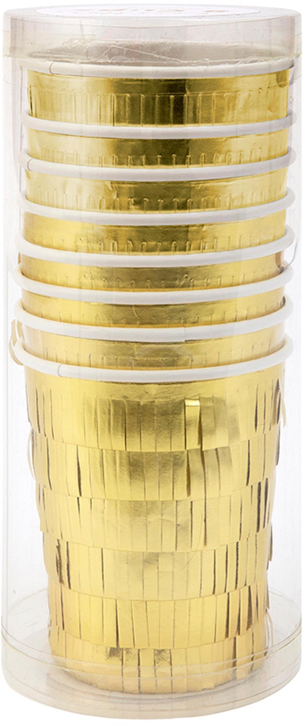 Meri Meri - Gold Fringe Party Cups - Altın Saçaklı Bardaklar