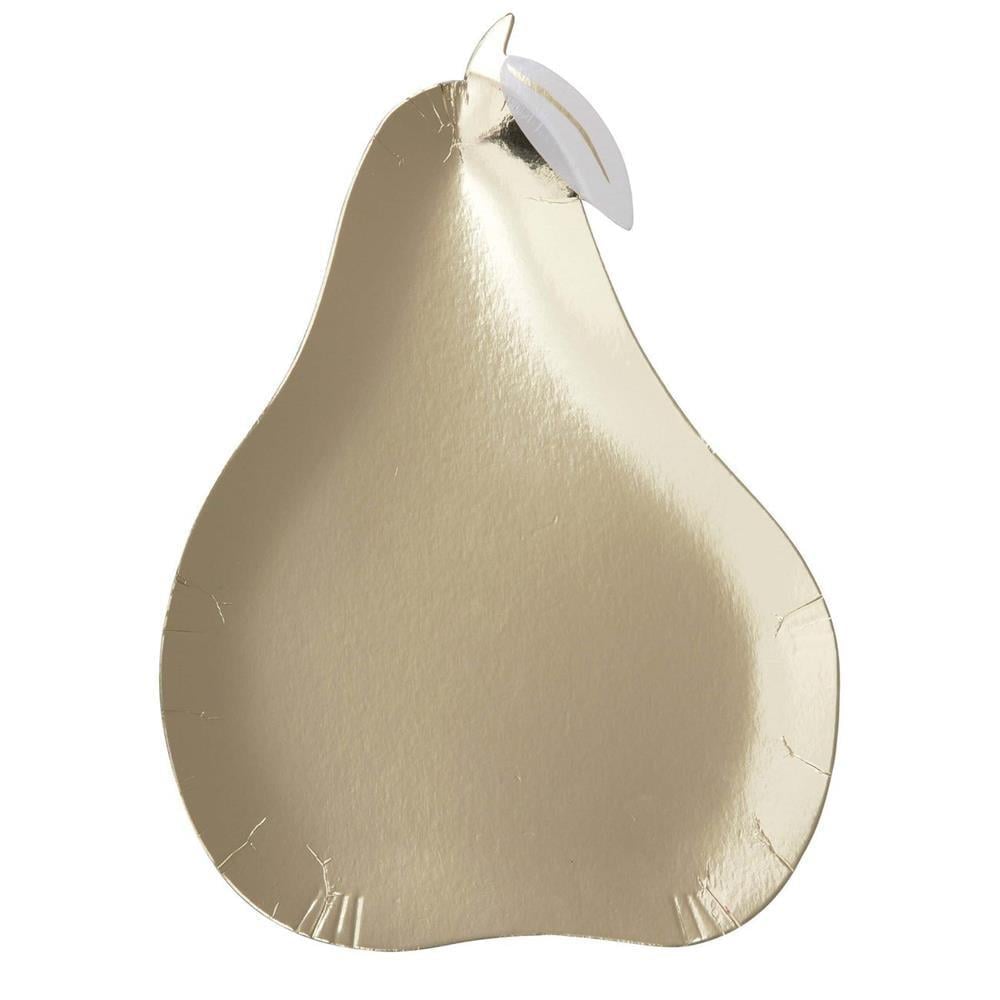 Meri Meri - Gold Pear Plates - Altın Armut Tabaklar - 8Li