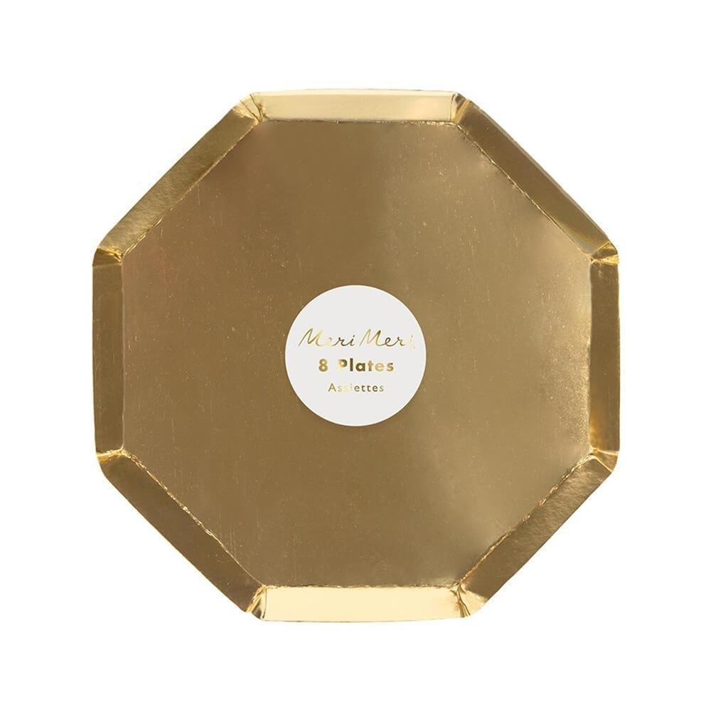 Meri Meri - Gold Plates - Altın Tabaklar - M - 8Li