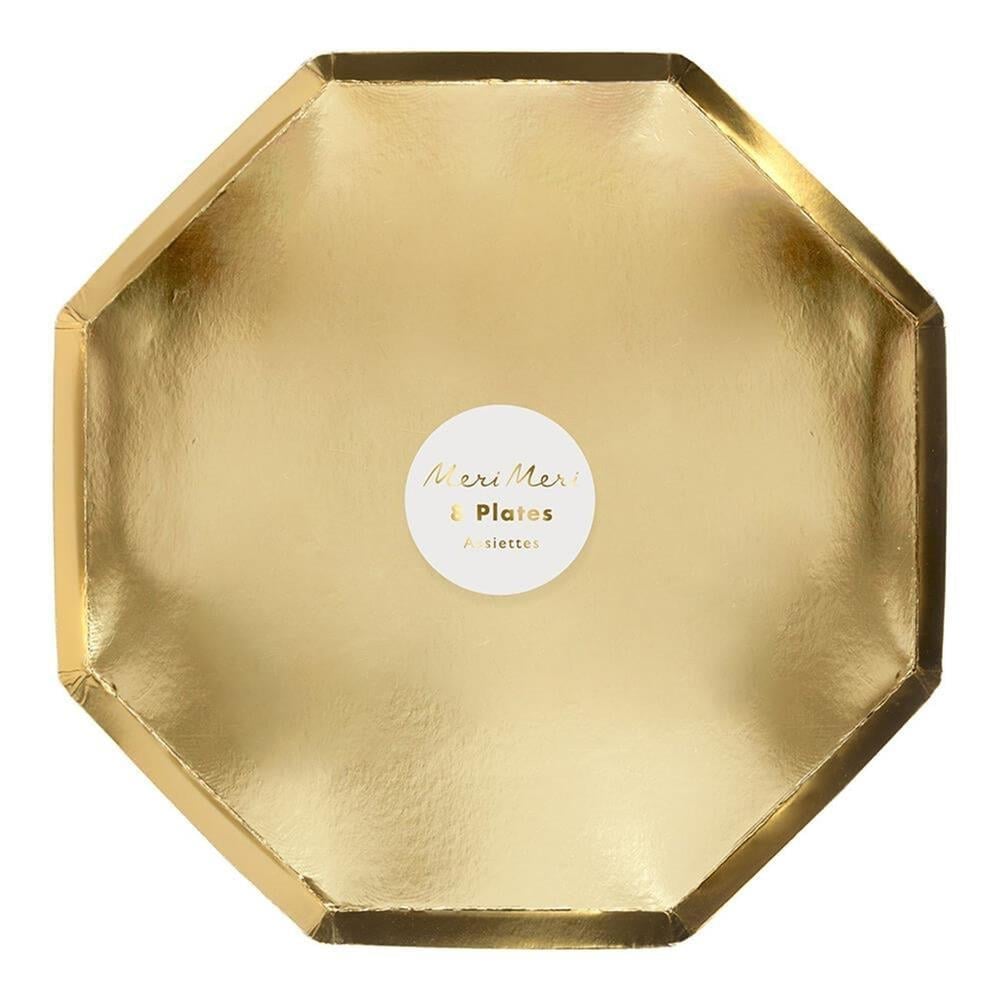 Meri Meri - Gold Plates - Altın Tabaklar - L - 8Li