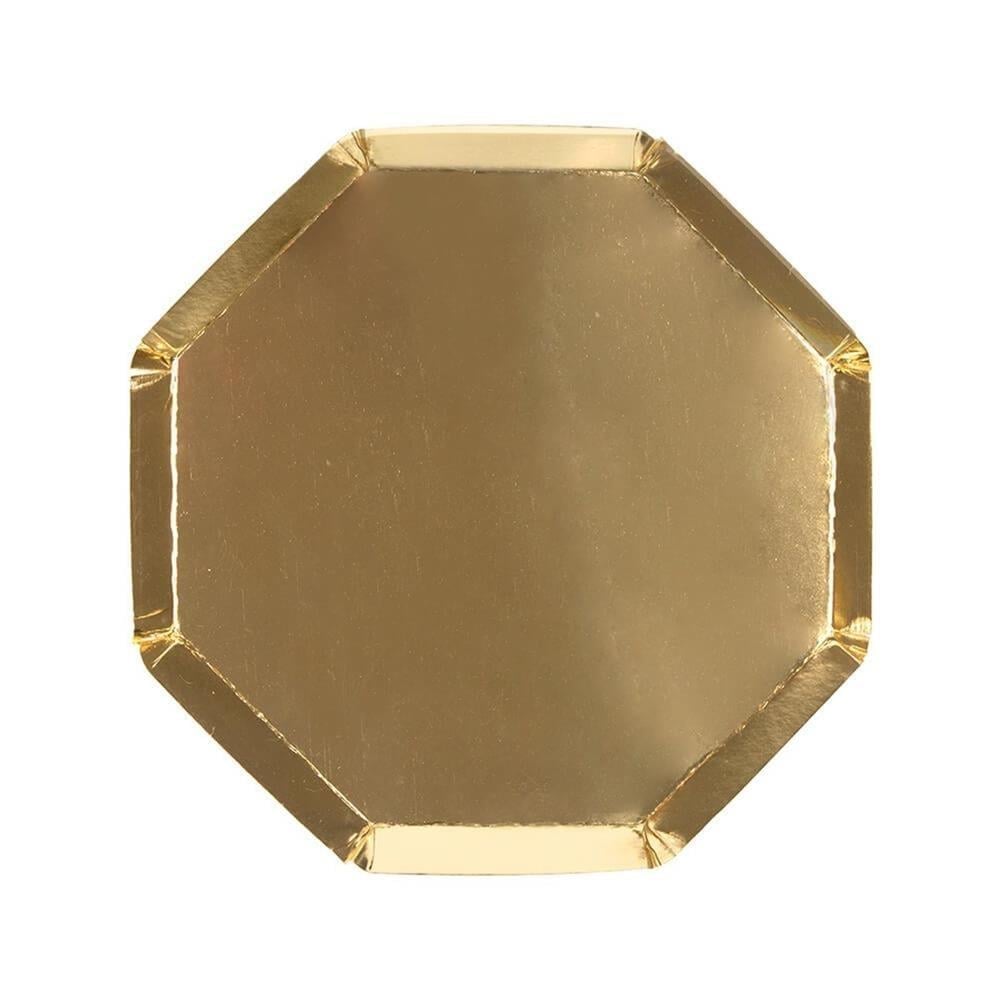 Meri Meri - Gold Plates - Altın Tabaklar - M - 8Li