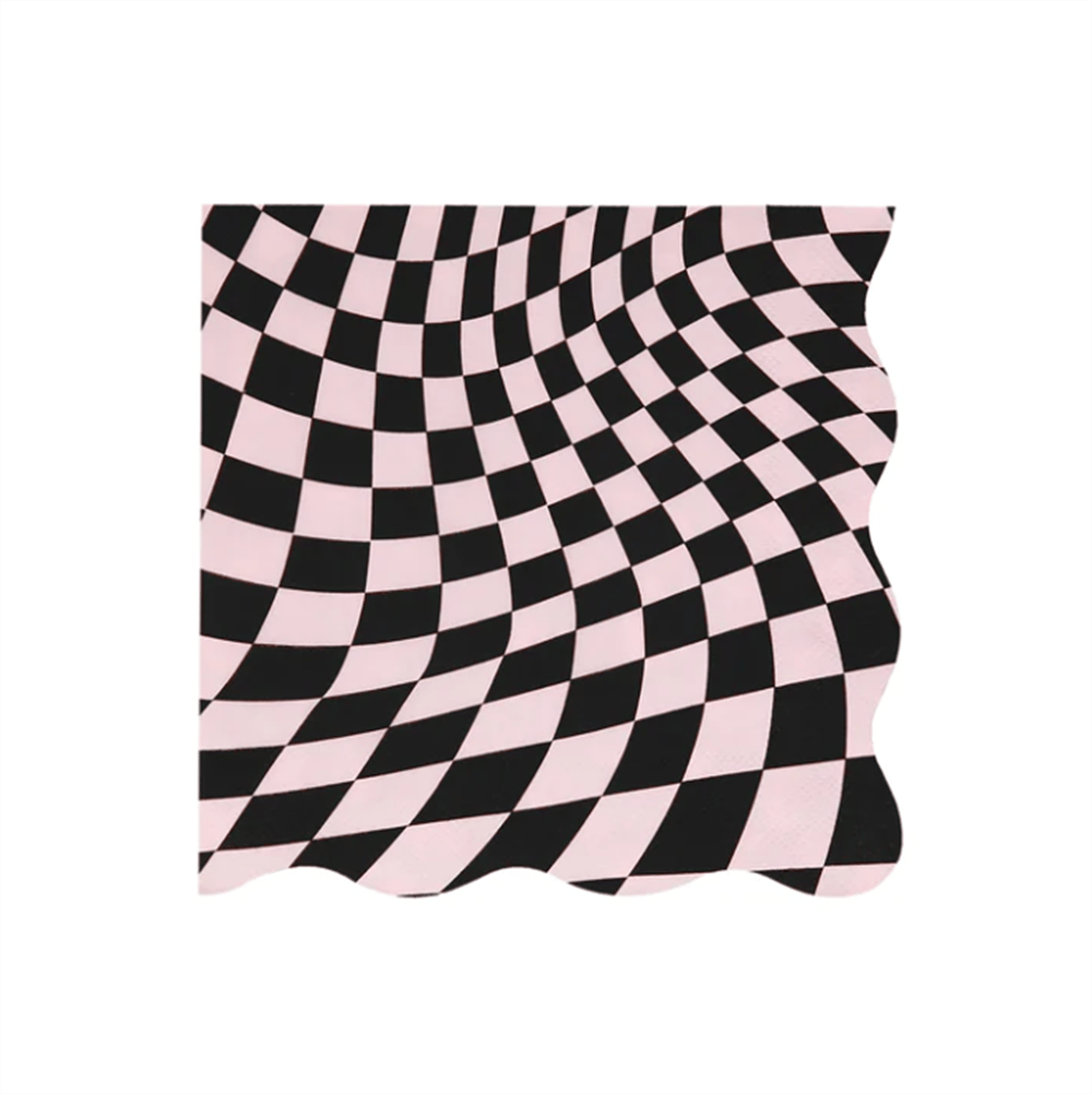 Meri Meri - Halloween Checker Large Napkins - Cadılar Bayramı Damalı Peçeteler (L) (16Lı)