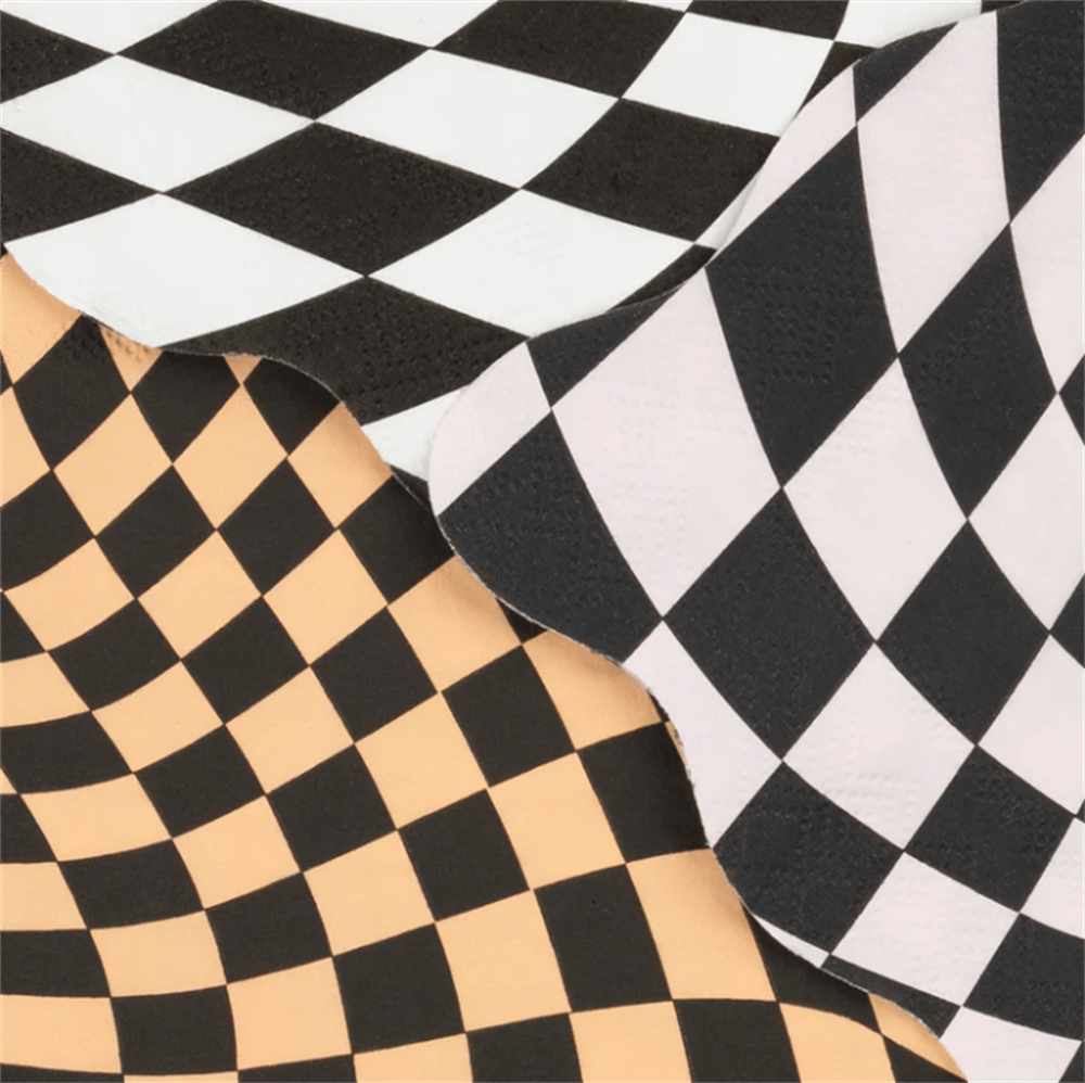 Meri Meri - Halloween Checker Large Napkins - Cadılar Bayramı Damalı Peçeteler (L) (16Lı)