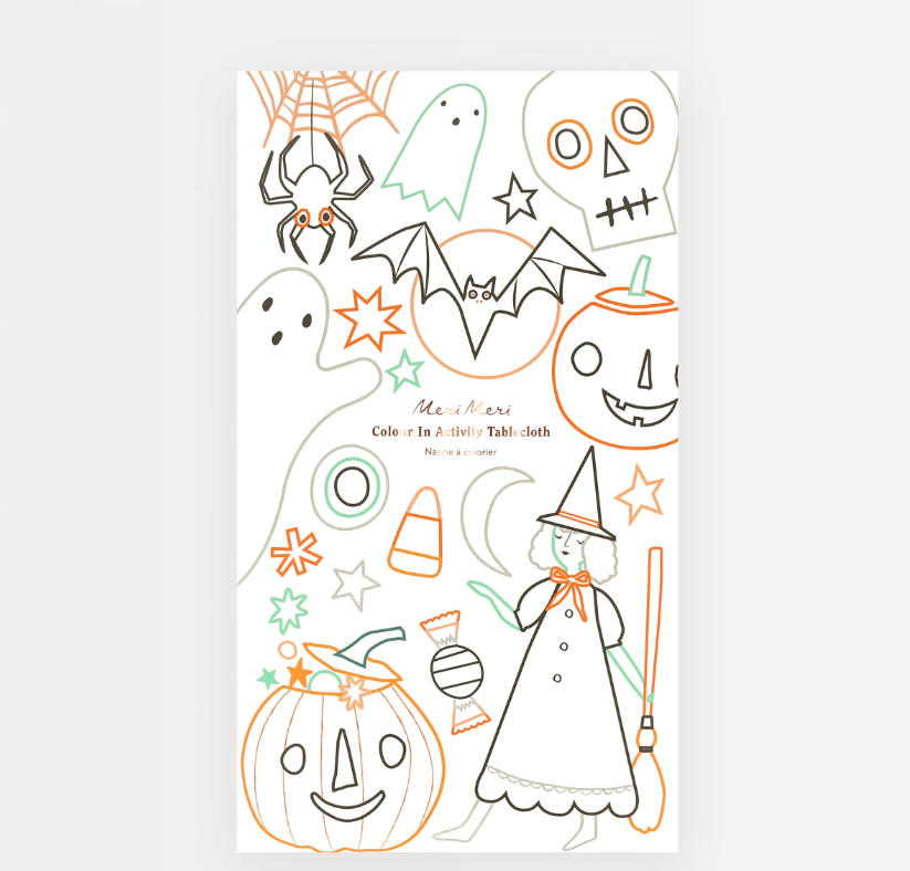 Meri Meri - Halloween Colour In Activity Tablecloth - Cadılar Bayramı Aktivite Masa Örtüsü