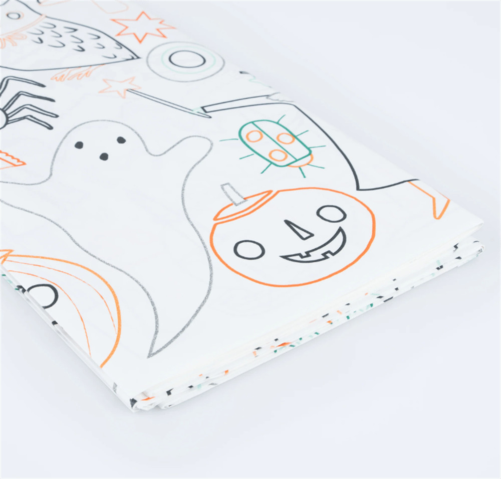 Meri Meri - Halloween Colour In Activity Tablecloth - Cadılar Bayramı Aktivite Masa Örtüsü