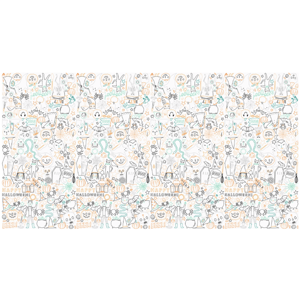 Meri Meri - Halloween Colour In Activity Tablecloth - Cadılar Bayramı Aktivite Masa Örtüsü