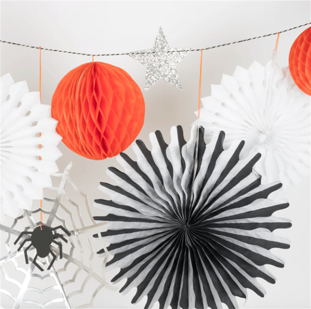 Meri Meri - Halloween Honeycomb Shapes Garland - Halloween Asılan Süs
