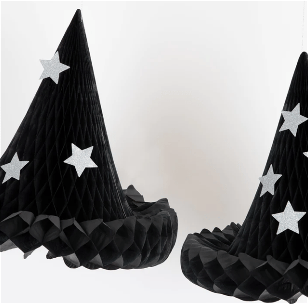 Meri Meri - Hanging Honeycomb Witch Hat Decorations - Cadı Şapka Dekorları (3Lü)
