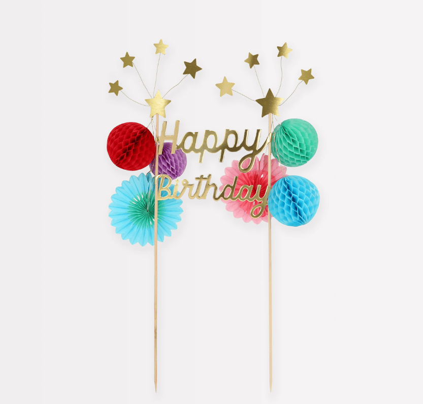 Meri Meri - Happy Birthday Cake Topper - Happy Birthday Pasta Süsü