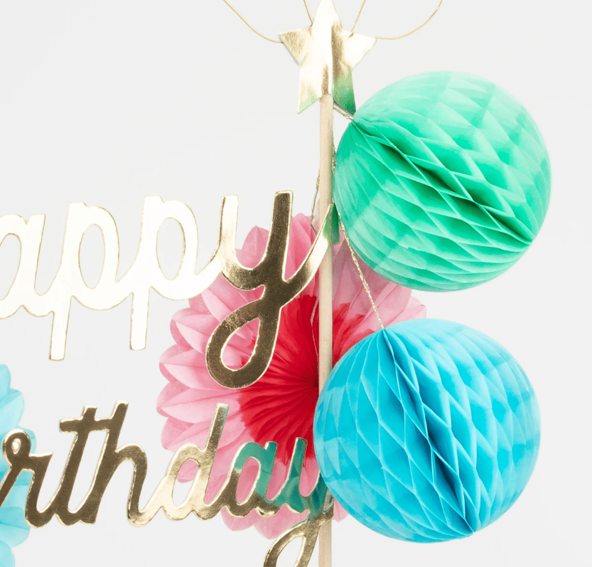 Meri Meri - Happy Birthday Cake Topper - Happy Birthday Pasta Süsü