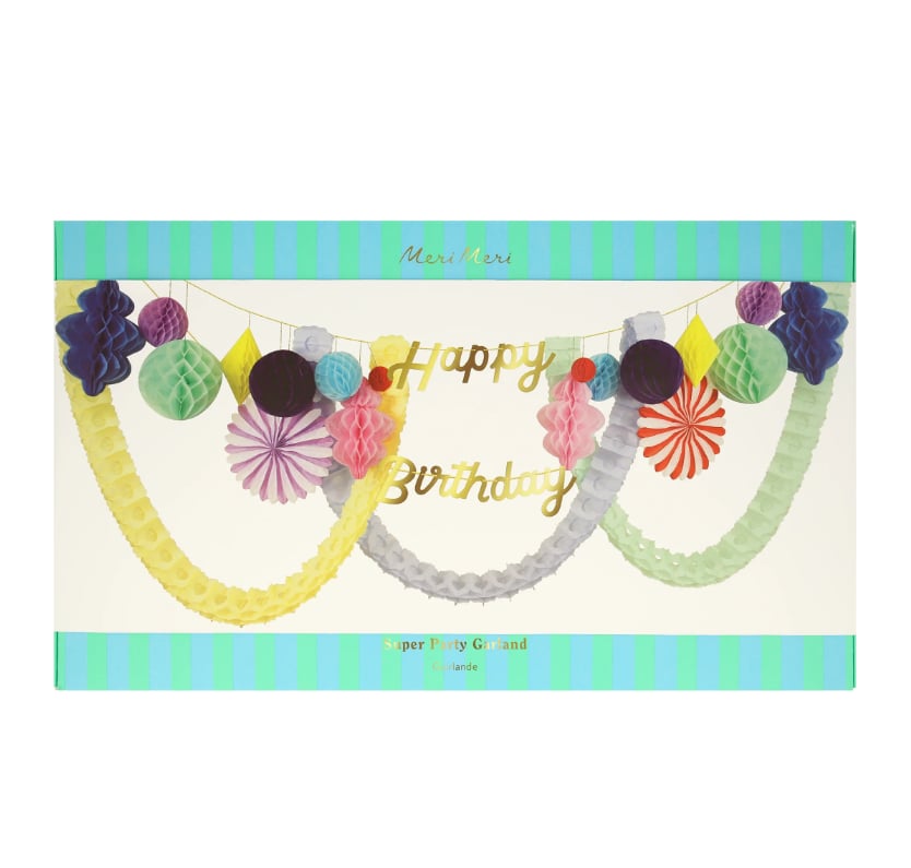 Meri Meri - Happy Birthday Honeycomb Garland - Happy Birthday Petekli Asılan Süs