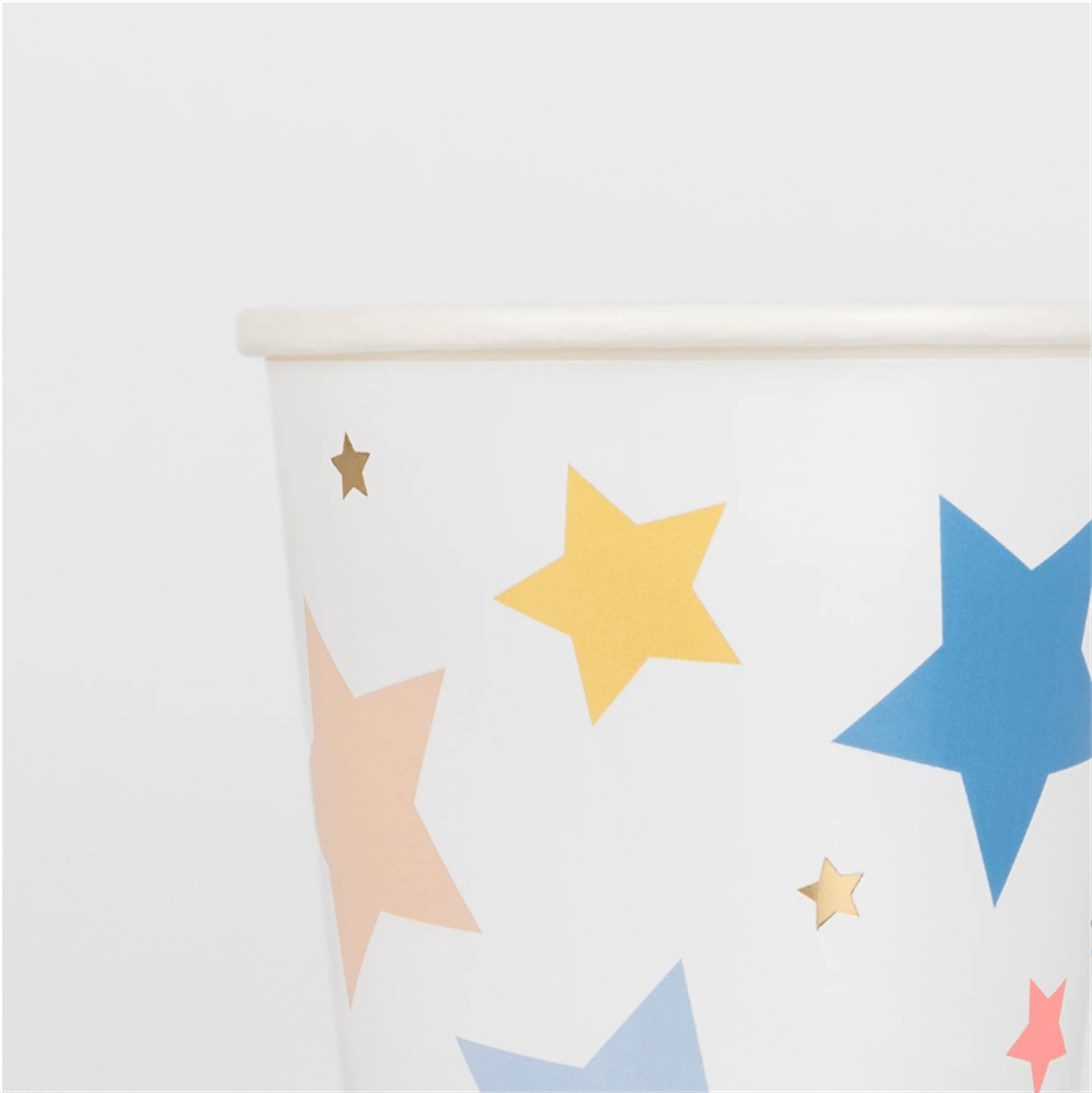 Meri Meri - Happy Birthday Stars Cups - Happy Birthday Yıldızlar Bardaklar (X8)