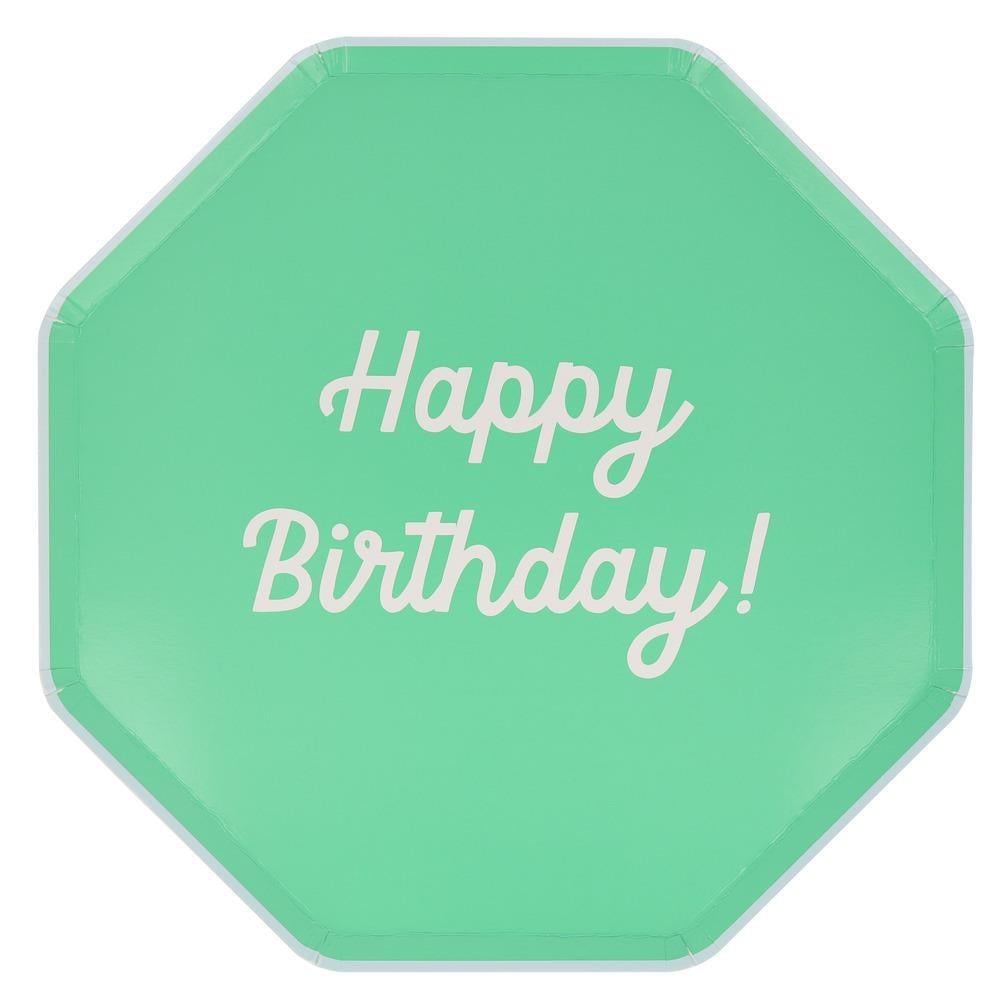 Meri Meri - Happy Birthday Tabaklar - L - 8 Adet