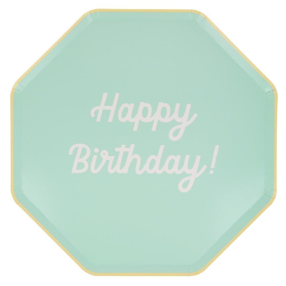 Meri Meri - Happy Birthday Tabaklar - L - 8 Adet