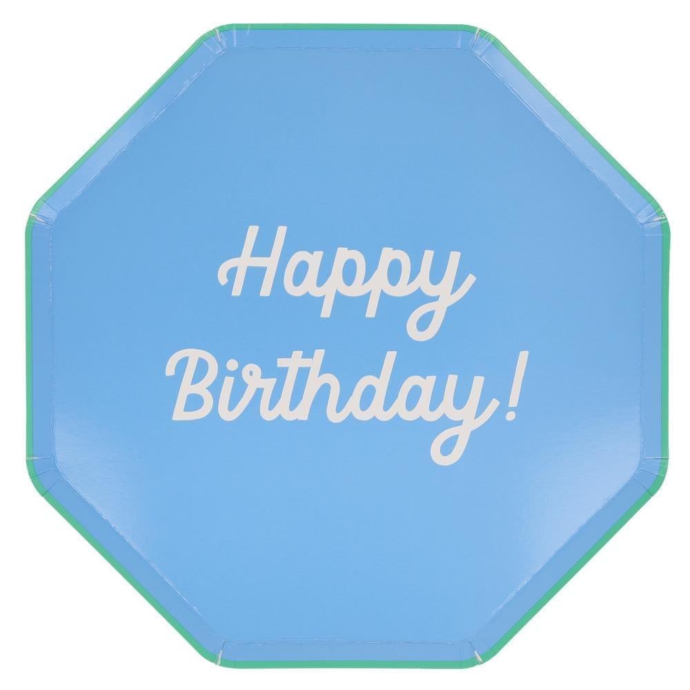 Meri Meri - Happy Birthday Tabaklar - L - 8 Adet