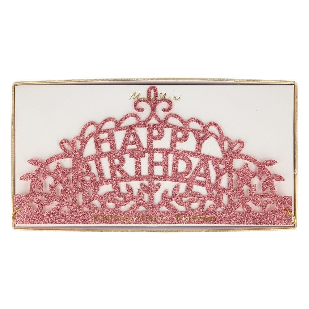 Meri Meri - Happy Birthday Tiaras - Happy Birthday Taç - 8Li