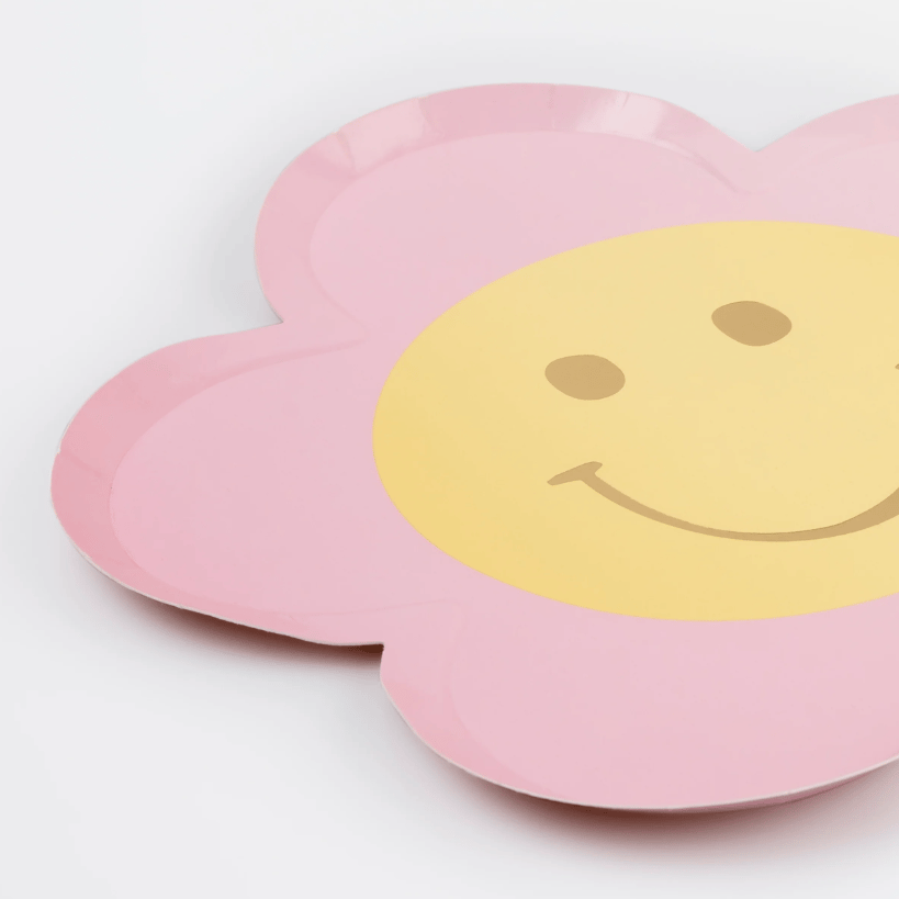 Meri Meri - Happy Face Flower Plates - Mutlu Yüz Çiçek Tabaklar (x8)