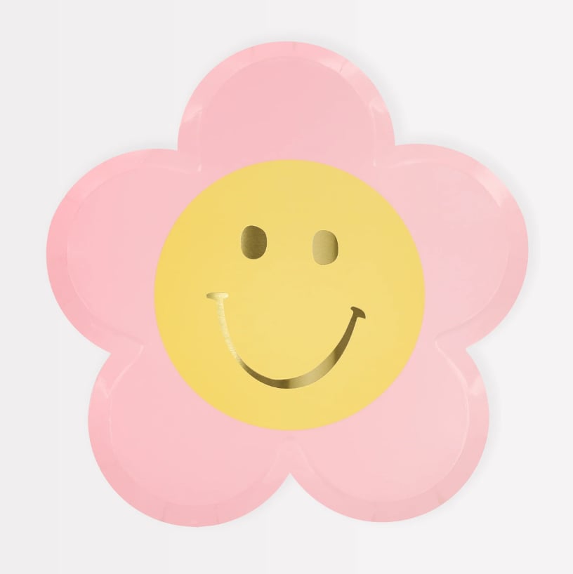 Meri Meri - Happy Face Flower Plates - Mutlu Yüz Çiçek Tabaklar (x8)