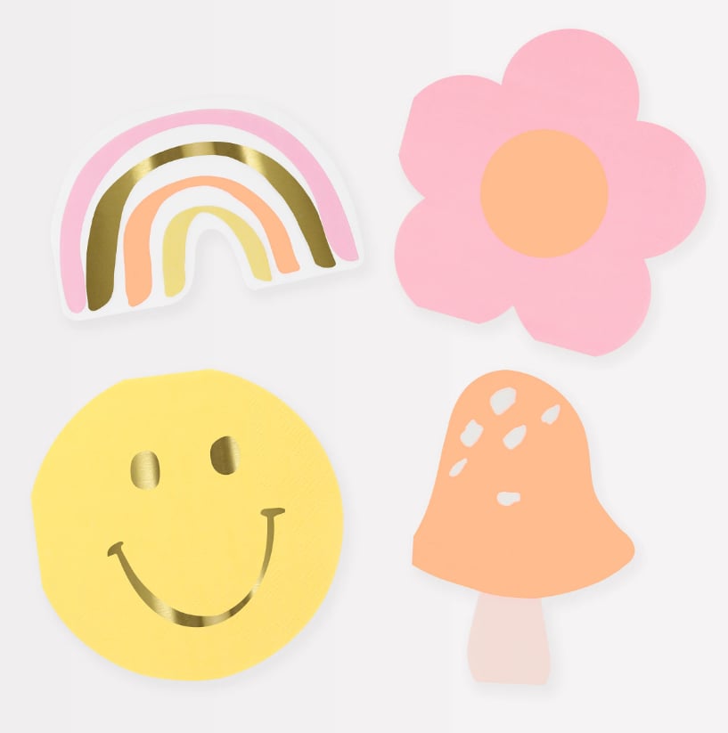 Meri Meri - Happy Face Icons Diecut Napkins - Mutlu Yüz Semboller Peçeteler (x16)