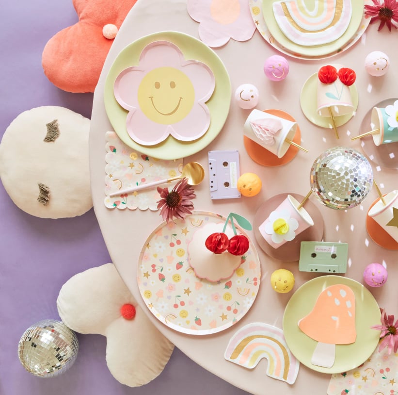 Meri Meri - Happy Face Icons Dinner Plates - Mutlu Yüzler Tabaklar (x8)