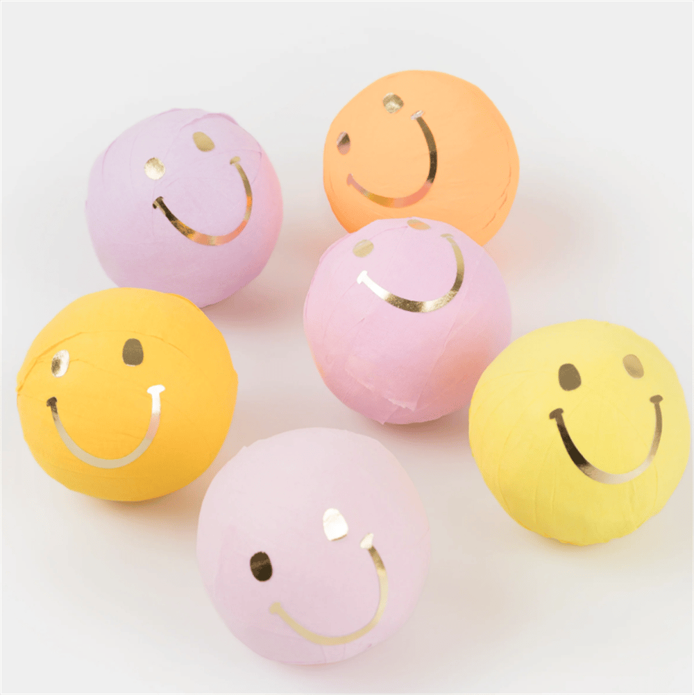 Meri Meri - Happy Face Icons Surprise Balls - Mutlu Yüzler Sürpriz Topları (X6)