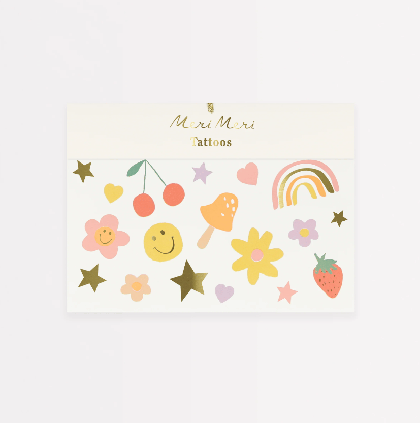 Meri Meri - Happy Face Temporary Tattoos - Mutlu Yüzler & Semboller Geçici Dövmeleri (x2)