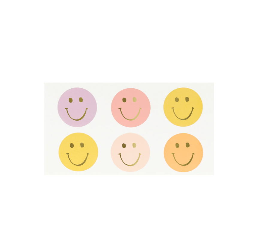 Meri Meri - Happy Face Temporary Tattoos - Mutlu Yüzler & Semboller Geçici Dövmeleri (x2)