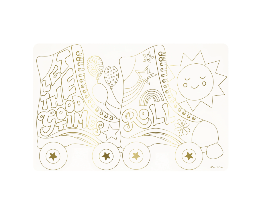 Meri Meri - Happy Icons Colouring Placemats - Mutlu Semboller Boyama Amerikan Servisleri (X8)