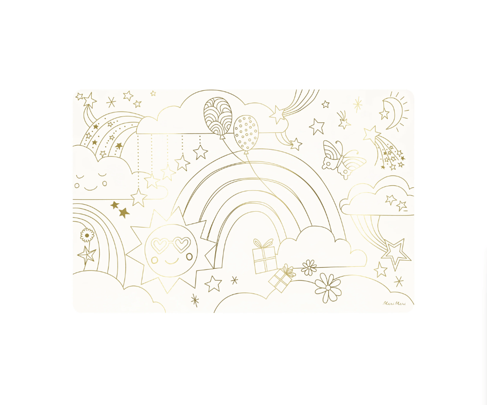 Meri Meri - Happy Icons Colouring Placemats - Mutlu Semboller Boyama Amerikan Servisleri (X8)