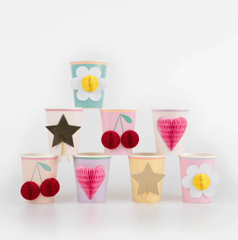 Meri Meri - Happy Icons Cups - Mutlu Yüzler Bardaklar (x8)