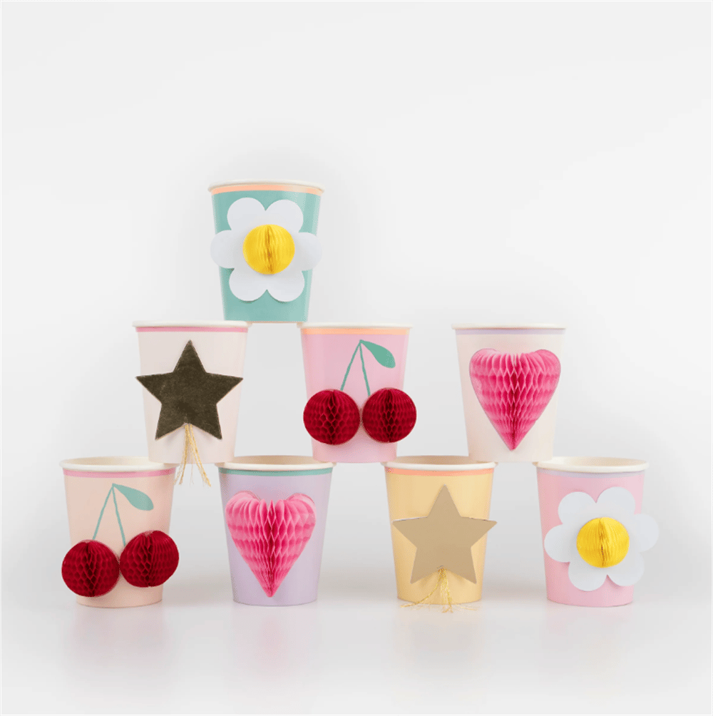 Meri Meri - Happy Icons Cups - Mutlu Yüzler Bardaklar (X8)