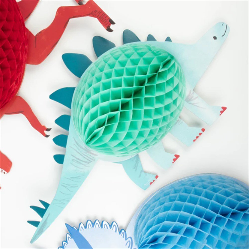 Meri Meri - Honeycomb Dinosaur Decorations - Petek Dinozor Dekorlar - 3Lü