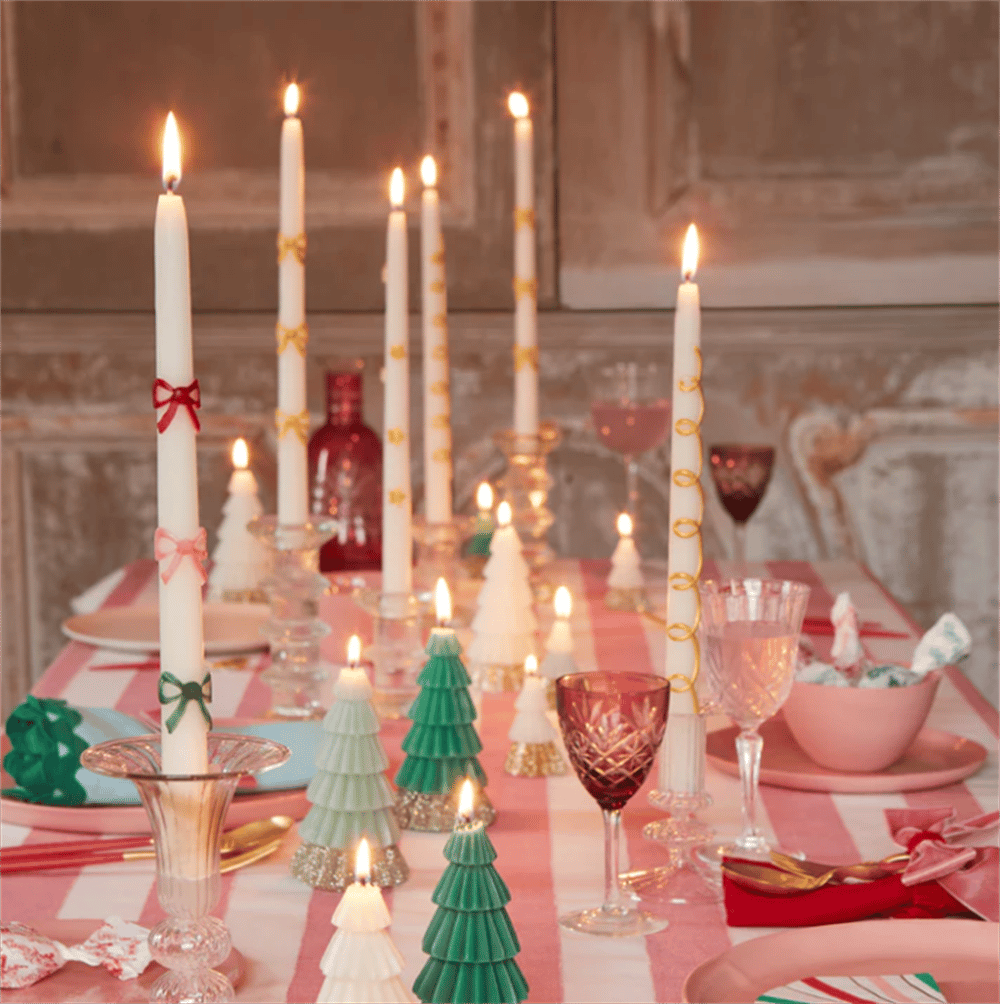 Meri Meri - Ivory Tree Candles - Krem Renk Ağaç Mumlar (3Lü)