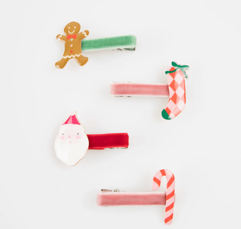 Meri Meri - Jolly Christmas Saç Tokaları - 8 Adet