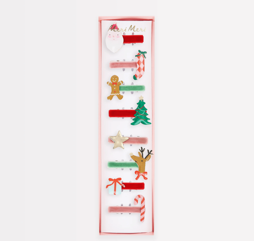 Meri Meri - Jolly Christmas Saç Tokaları - 8 Adet