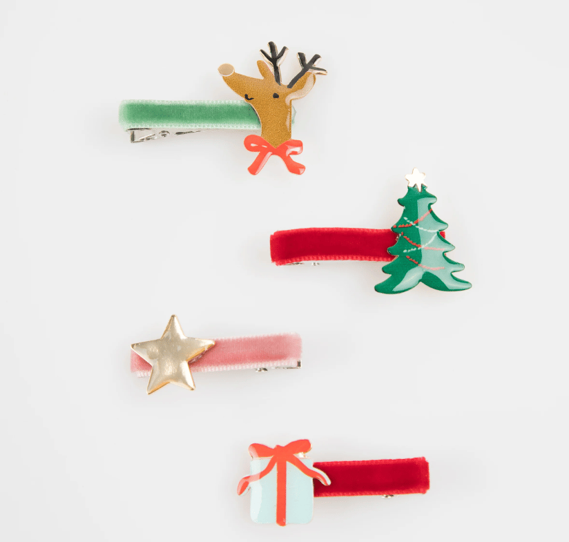 Meri Meri - Jolly Christmas Saç Tokaları - 8 Adet