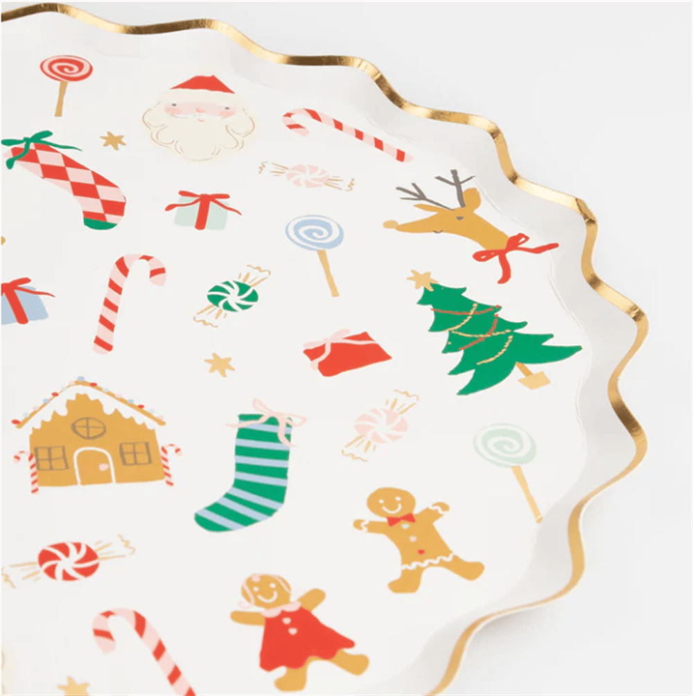 Meri Meri - Jolly Christmas Side Plates - Yeni Yıl Tabaklar (M) (8Li)
